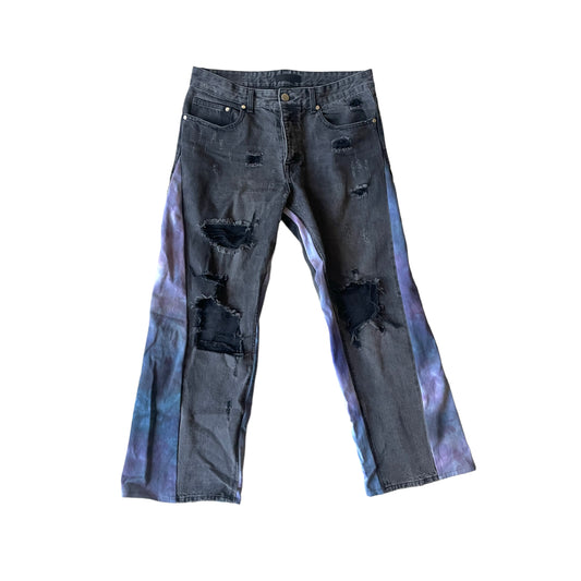 sgd cut and sew ice dye side seam pants