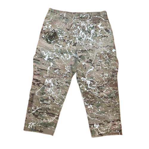 paint splatter trouser army combat uniform pants