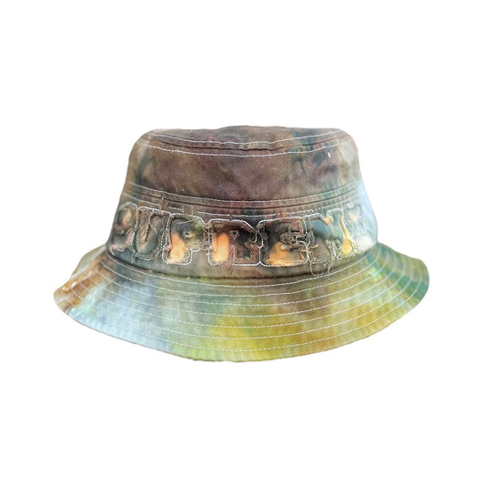 supreme distressed letter bucket hat